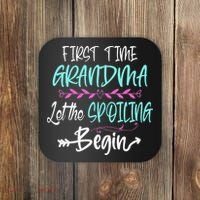 First Time Grandma Let The Spoiling Begin Mother's Day Coaster thumb 0