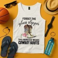 Forget The Glass Slippers This Princess Wears Cowboy Boots Funny Gift Tank Top thumb 4