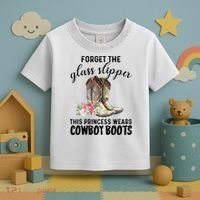 Forget The Glass Slippers This Princess Wears Cowboy Boots Funny Gift Toddler T-Shirt thumb 3