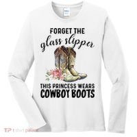 Forget The Glass Slippers This Princess Wears Cowboy Boots Funny Gift Women's Long Sleeve Shirt thumb 0