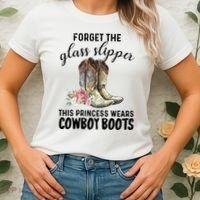 Forget The Glass Slippers This Princess Wears Cowboy Boots Funny Gift Women's T-Shirt thumb 2