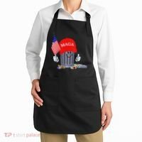 Funny Trump Garbage Can Cartoon Character American Flag Apron thumb 2