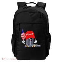 Funny Trump Garbage Can Cartoon Character American Flag Backpack thumb 0