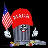 Funny Trump Garbage Can Cartoon Character American Flag Coffee Mug thumb 5