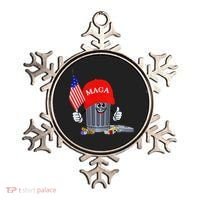 Funny Trump Garbage Can Cartoon Character American Flag Ornament thumb 0