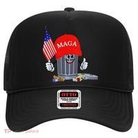 Funny Trump Garbage Can Cartoon Character American Flag Hat thumb 0