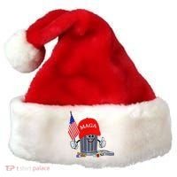 Funny Trump Garbage Can Cartoon Character American Flag Santa Hat thumb 0