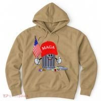 Funny Trump Garbage Can Cartoon Character American Flag Hoodie thumb 0