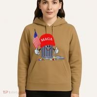 Funny Trump Garbage Can Cartoon Character American Flag Hoodie thumb 5