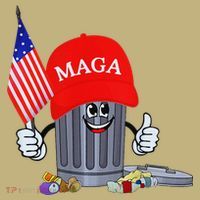 Funny Trump Garbage Can Cartoon Character American Flag Hoodie thumb 7