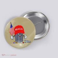 Funny Trump Garbage Can Cartoon Character American Flag Button thumb 0
