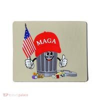 Funny Trump Garbage Can Cartoon Character American Flag Mousepad thumb 0