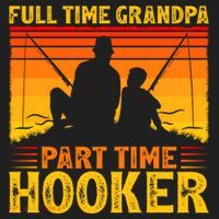 Full Time Grandpa Part Time Hooker Fishing Father's Day Gift Beanie thumb 2