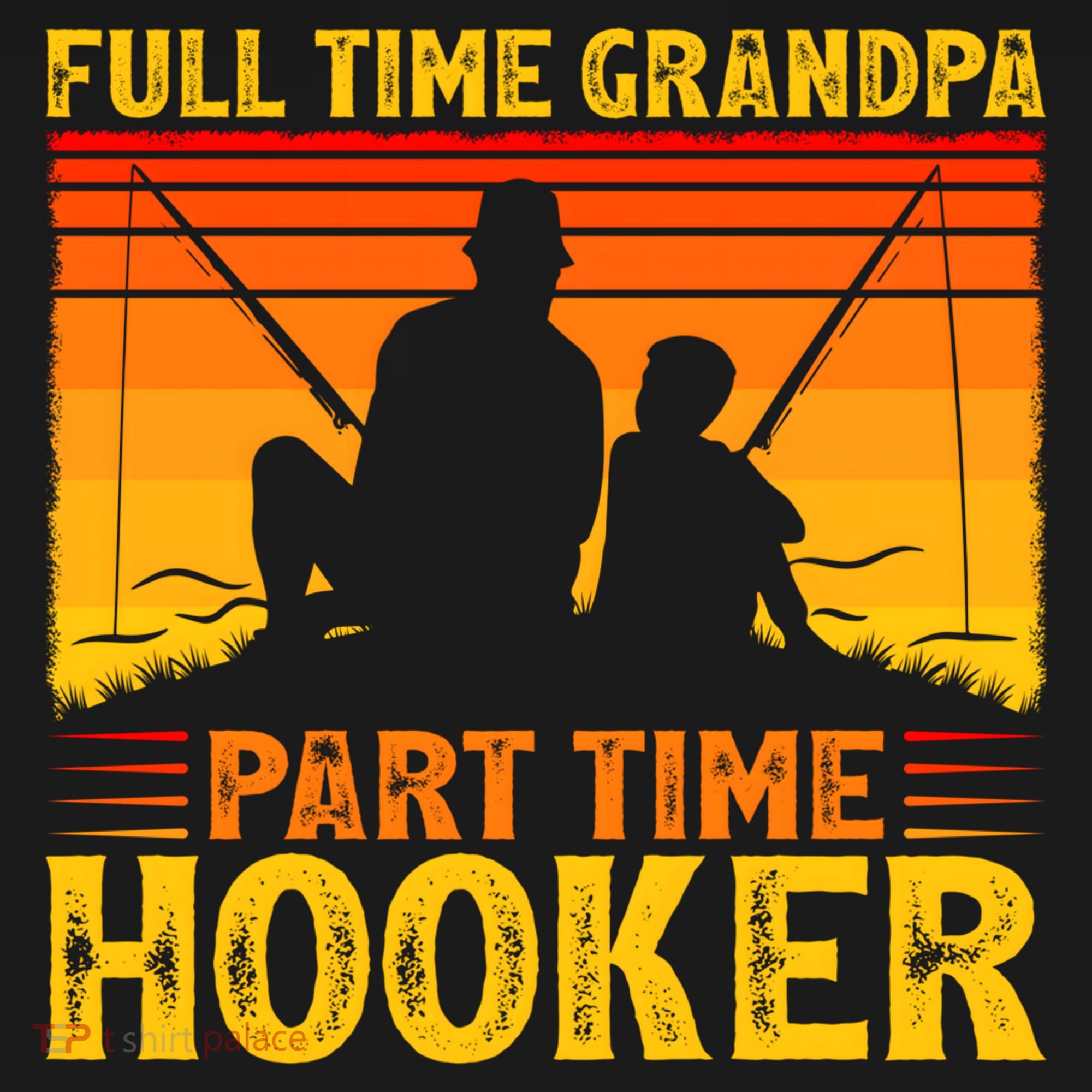 Full Time Grandpa Part Time Hooker Fishing Father's Day Gift Ornament