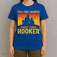 Full Time Grandpa Part Time Hooker Fishing Father's Day Gift T-Shirt thumb 4