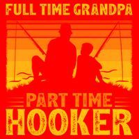 Full Time Grandpa Part Time Hooker Fishing Father's Day Gift Santa Hat thumb 1