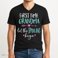 First Time Grandma Let The Spoiling Begin New 1st Time V-Neck T-Shirt thumb 2