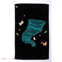 Funny Tornado Gift Weather Twister Hurricane Gift Golf Towel thumb 0