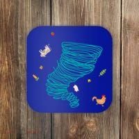 Funny Tornado Gift Weather Twister Hurricane Gift Coaster thumb 0