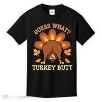 Funny Thanksgiving Guess What Turkey Butt Kids T-Shirt thumb 0