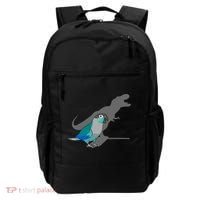 Funny Turquoise Green Cheeked Conure Trex Dinosaur Parrot Backpack thumb 0