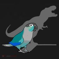 Funny Turquoise Green Cheeked Conure Trex Dinosaur Parrot Backpack thumb 2