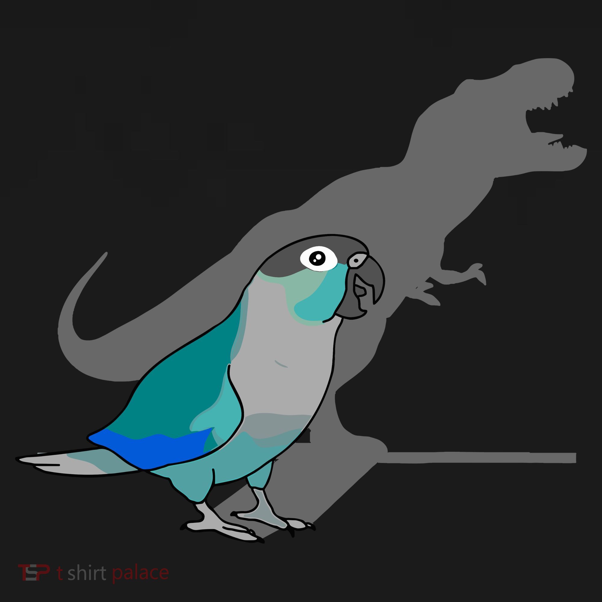 Funny Turquoise Green Cheeked Conure Trex Dinosaur Parrot Backpack