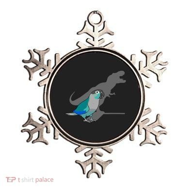 Funny Turquoise Green Cheeked Conure Trex Dinosaur Parrot Ornament