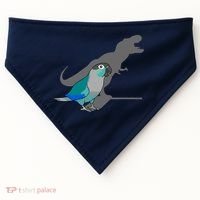 Funny Turquoise Green Cheeked Conure Trex Dinosaur Parrot USA-Made Doggie Bandana thumb 0