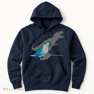 Funny Turquoise Green Cheeked Conure Trex Dinosaur Parrot Hoodie