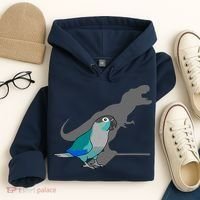 Funny Turquoise Green Cheeked Conure Trex Dinosaur Parrot Hoodie thumb 4