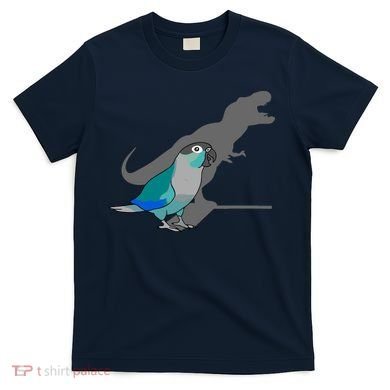 Funny Turquoise Green Cheeked Conure Trex Dinosaur Parrot T-Shirt