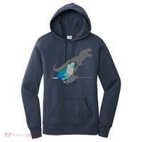 Funny Turquoise Green Cheeked Conure Trex Dinosaur Parrot Women's Hoodie thumb 0