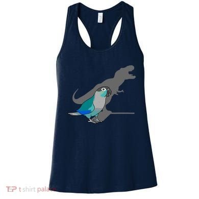 Funny Turquoise Green Cheeked Conure Trex Dinosaur Parrot Women's Tank Top