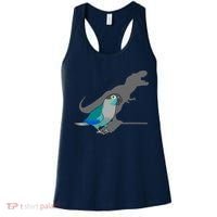 Funny Turquoise Green Cheeked Conure Trex Dinosaur Parrot Women's Tank Top thumb 0