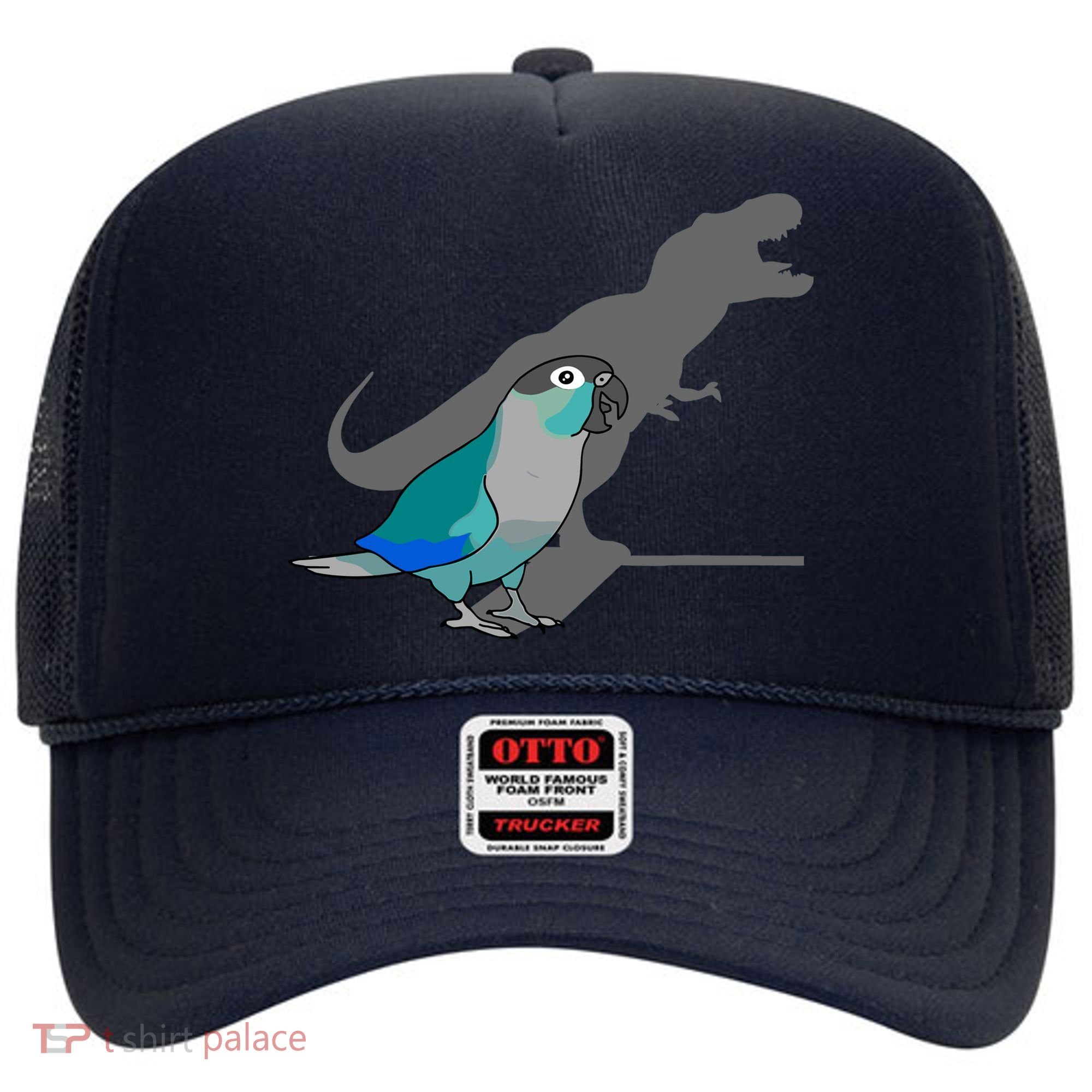 Funny Turquoise Green Cheeked Conure Trex Dinosaur Parrot Hat