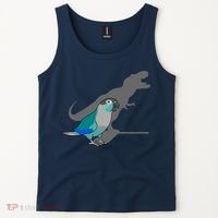 Funny Turquoise Green Cheeked Conure Trex Dinosaur Parrot Tank Top thumb 2