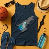 Funny Turquoise Green Cheeked Conure Trex Dinosaur Parrot Tank Top thumb 4