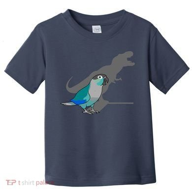 Funny Turquoise Green Cheeked Conure Trex Dinosaur Parrot Toddler T-Shirt