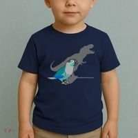 Funny Turquoise Green Cheeked Conure Trex Dinosaur Parrot Toddler T-Shirt thumb 2