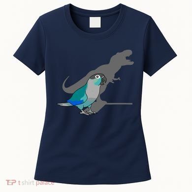 Funny Turquoise Green Cheeked Conure Trex Dinosaur Parrot Women's T-Shirt