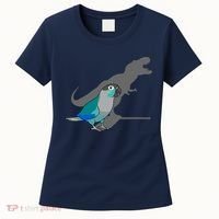 Funny Turquoise Green Cheeked Conure Trex Dinosaur Parrot Women's T-Shirt thumb 0
