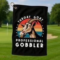 Funny Throat Goat Professional Gobbler Golf Towel thumb 1