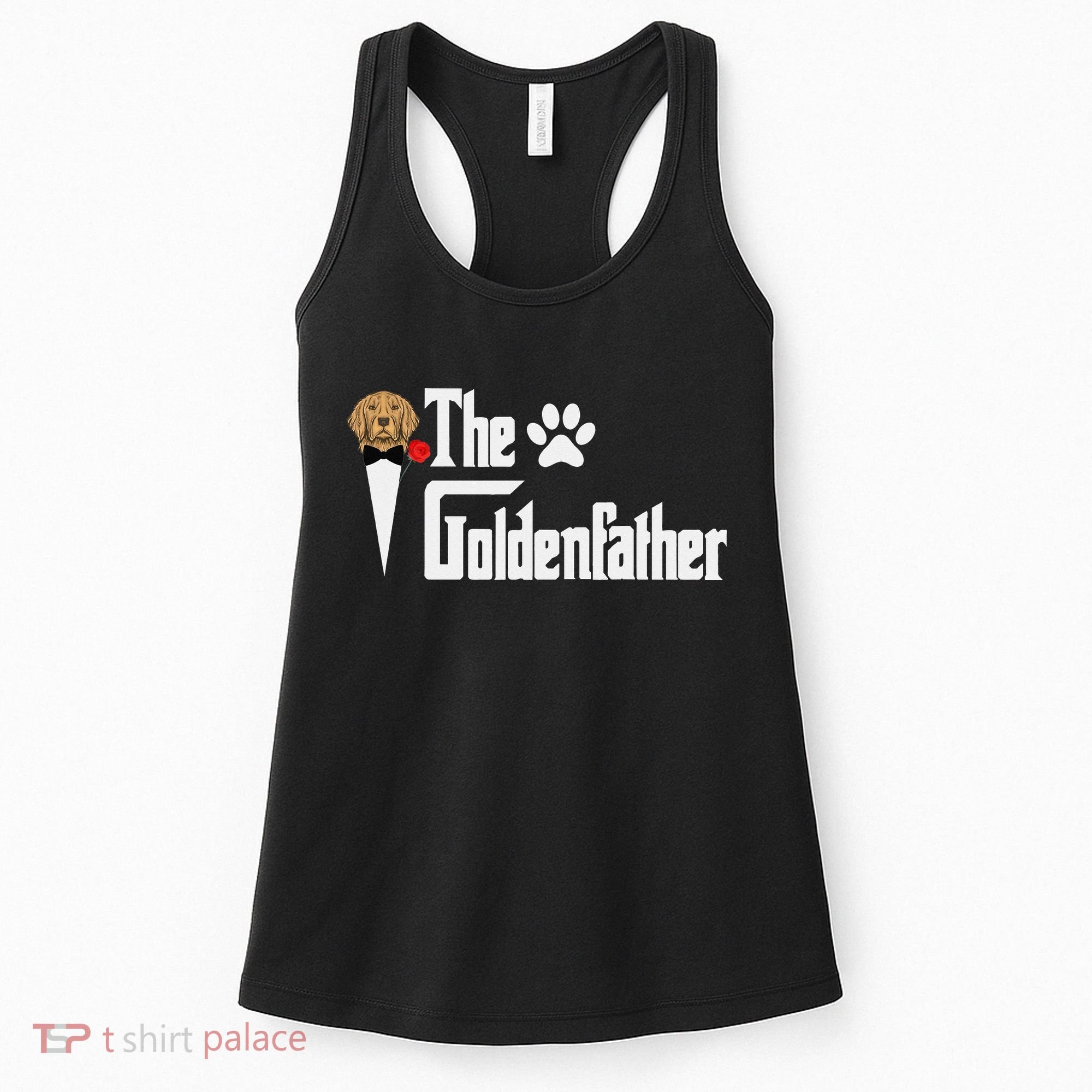 Funny The Goldenfather Golden Retriever Dog Father Women's Tank Top