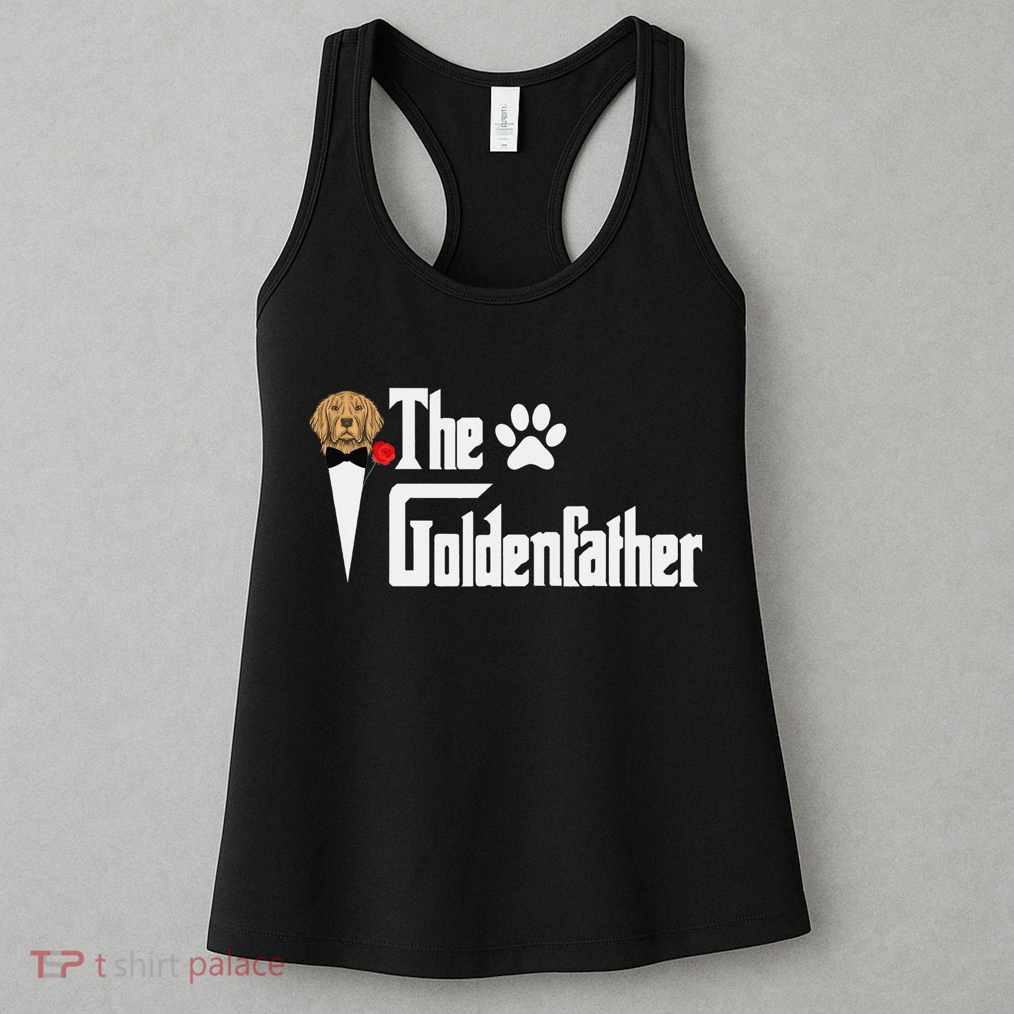 Funny The Goldenfather Golden Retriever Dog Father Women's Tank Top