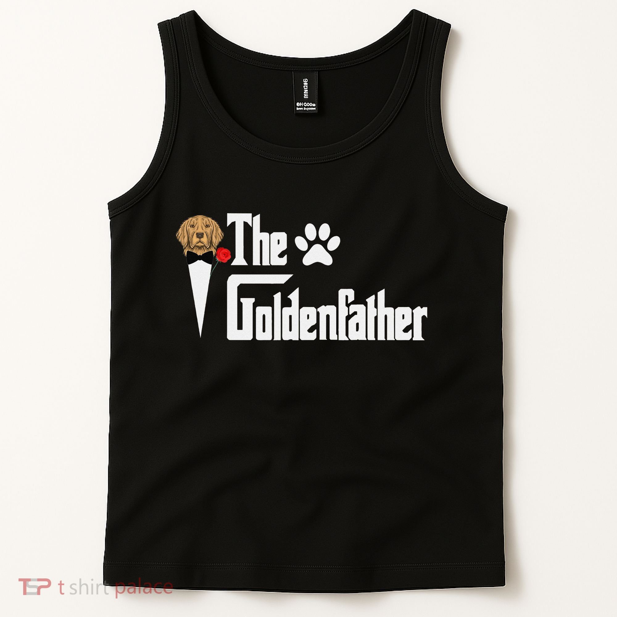 Funny The Goldenfather Golden Retriever Dog Father Tank Top