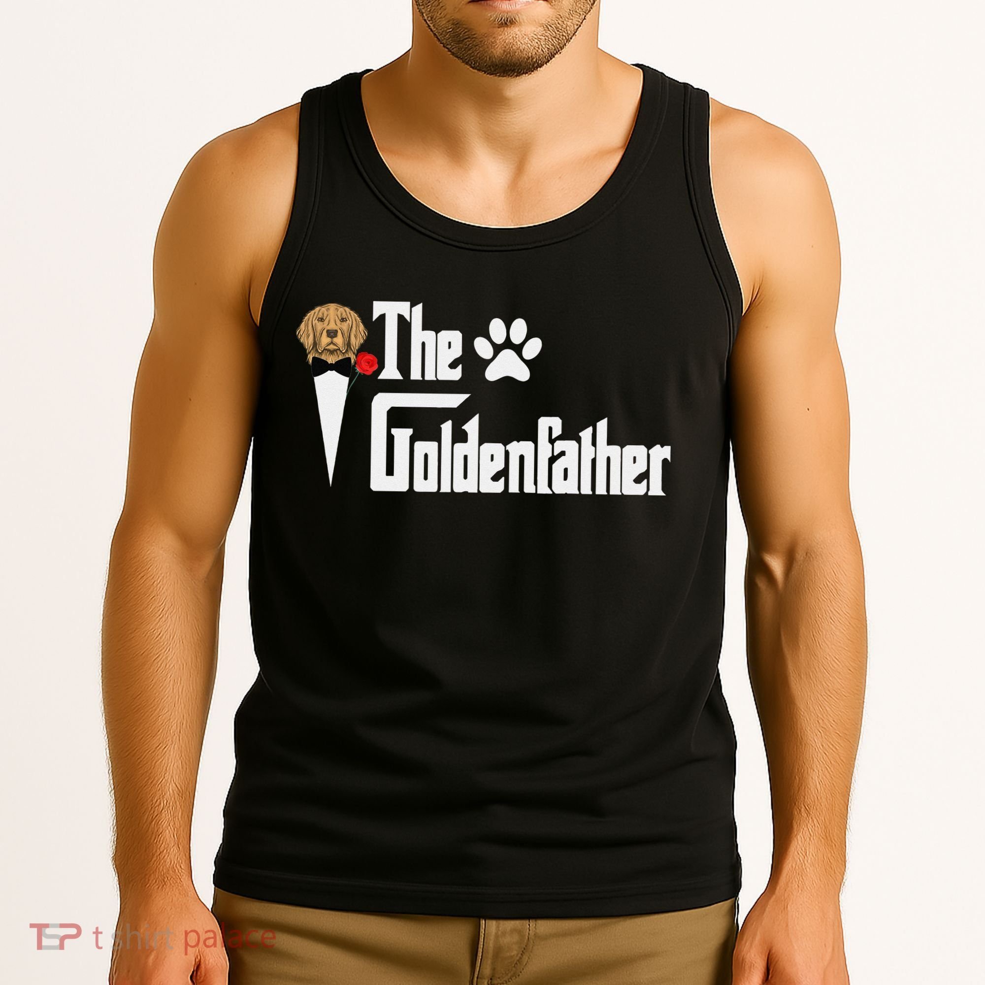 Funny The Goldenfather Golden Retriever Dog Father Tank Top