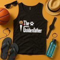 Funny The Goldenfather Golden Retriever Dog Father Tank Top thumb 4