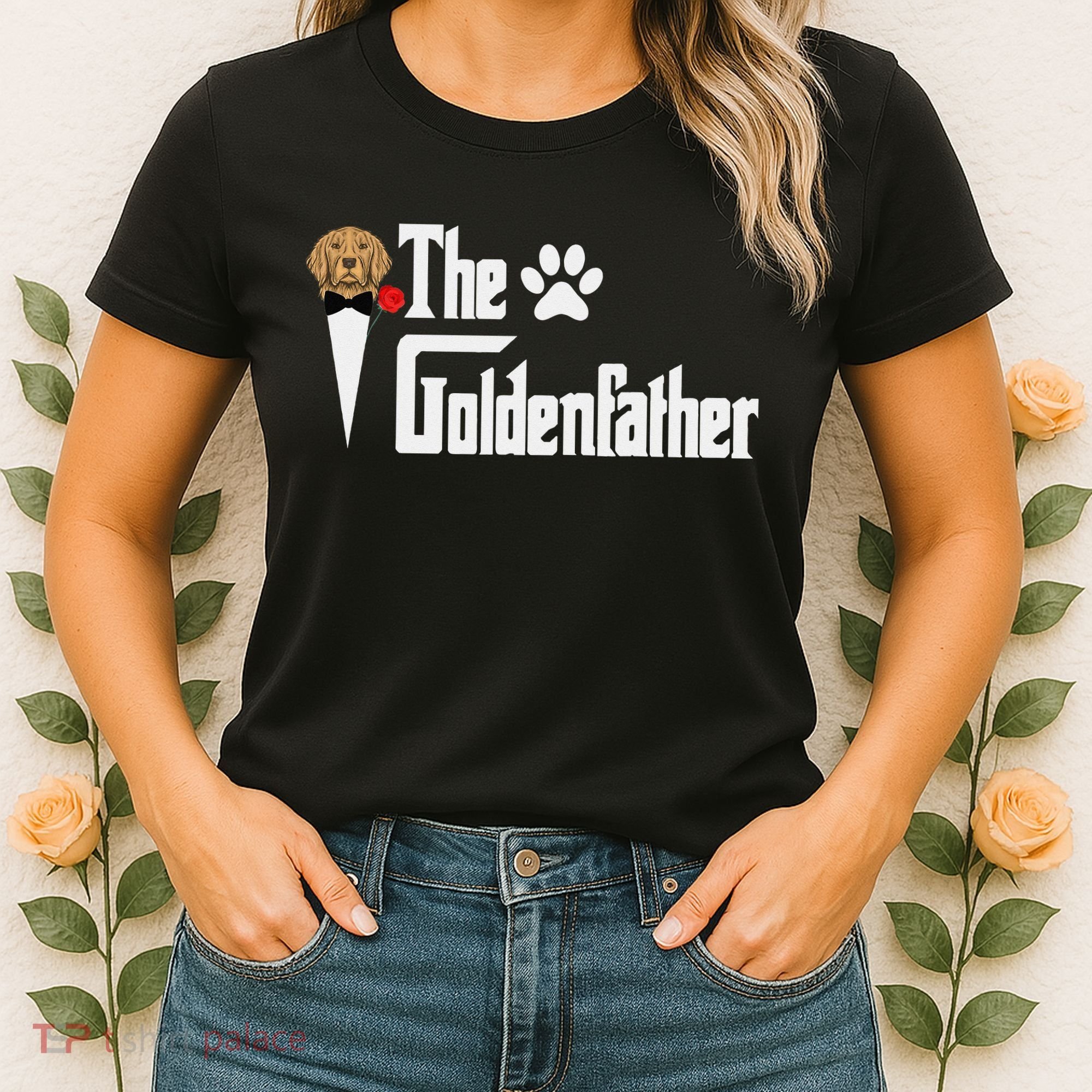 Funny The Goldenfather Golden Retriever Dog Father Women's T-Shirt