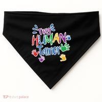 Funny Tiny Human Tamer Daycare Provider Teacher Gift USA-Made Doggie Bandana thumb 0